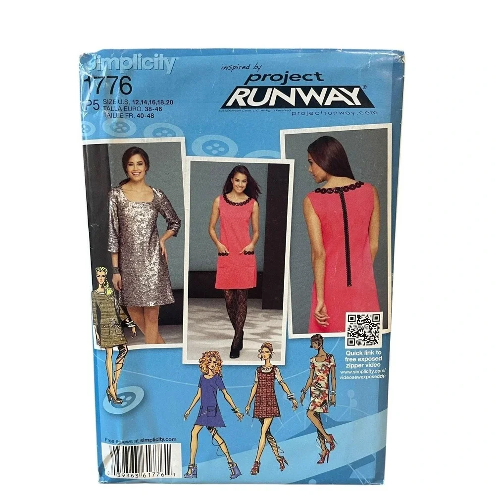 Simplicity‎ 1776 Misses Dress Sewing Pattern Sizes 12-20 Project Runway UNCUT FF